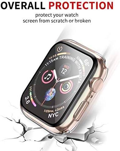 Cague sorridente compatível com a Apple Watch Series 3 e Série 2 com protetor de tela de vidro temperado-em torno da caixa de proteção de proteção geral de PC