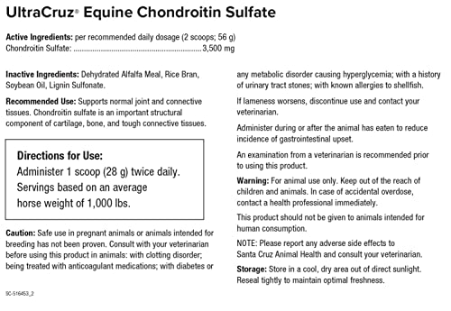 Ultracruz Equindroitin Sulfato Suplemento para cavalos, 10 lb, pellet
