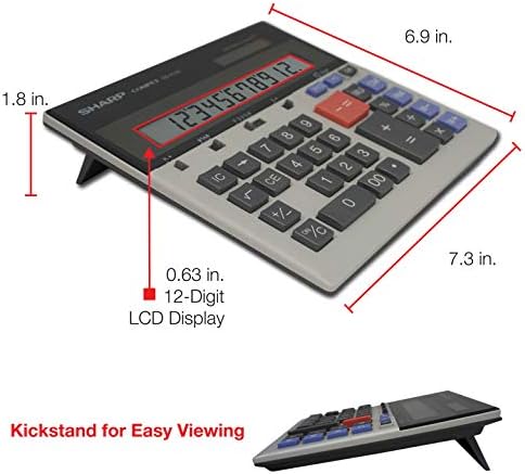 Calculadora de desktop comercial de 12 dígitos QS-2130 de 12 dígitos com kickstand, lógica aritmética, bateria e tela