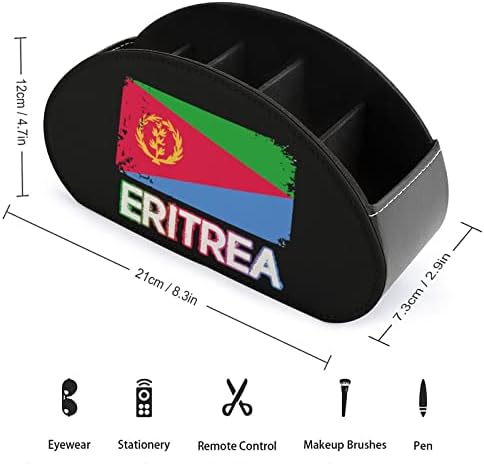 Titular de controle remoto da bandeira eritreia com 5 compartimentos TV Remote Organizer Box Storage Container para controladores de aquecedores de mídia player