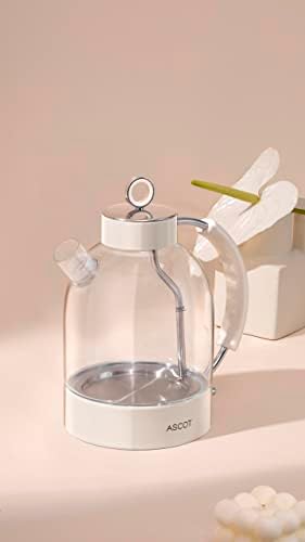 Chaleira elétrica Ascot, chaleira de chá elétrico de vidro Presentes para homens/mulheres/família 1.6L 1500W Borossilicate Glass Tea Heater, com desligamento automático e proteção de fervura