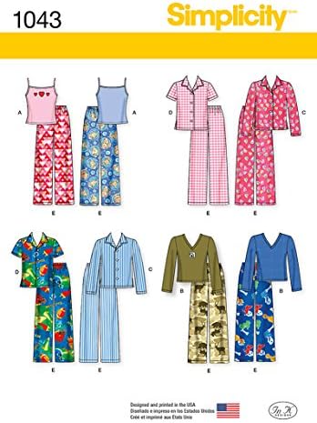 Simplicidade de pijamas de pijamas infantis, tamanhos 3-6