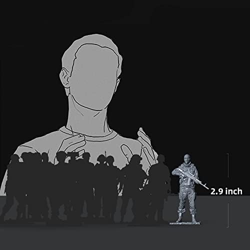 VIIKONDO Figuras de ação 1/24 Homens do Exército em escala, Soldados de brinquedos para forças especiais dos EUA em 4 poses únicas, presente de coleção militar de resina cinza presente para homens