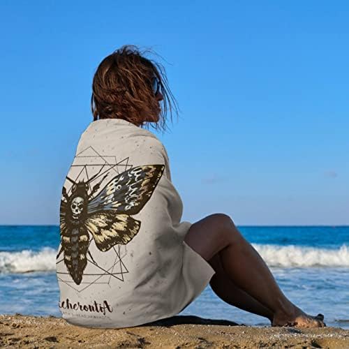 Toalha de praia de mariposa de morte psicodélica