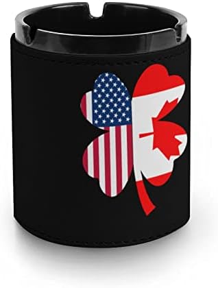 American Canada Canada Flag Shamrock Cigarro Ashtray Cinza portátil Bandeja de cinzas decorativas para o escritório