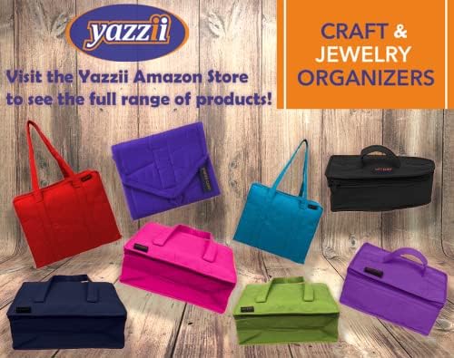 Yazzii Original Organizador de artesanato Organizador de sacola - Organizador de bolsa de armazenamento portátil - Organizador de armazenamento multiuso para artesanato, cosméticos e jóias. Preto