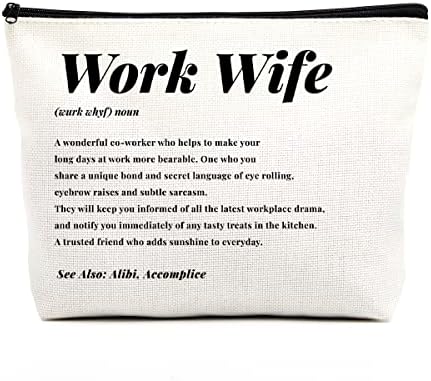 Fkovcdy Work Work Makeup Bag Work Work Wife Gifts for Women Inspirational College College, deixando presentes para mulheres