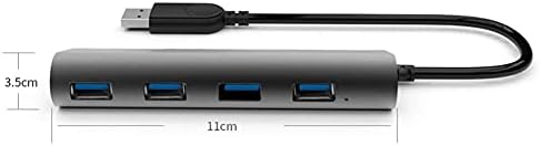 Slsfjlkj 4-porta USB 3.0 Ligante de alumínio Adaptador de alta velocidade multifuncional para laptop