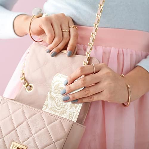 Caixa de batom floral rosas com espelho para bolsa de lipstick de mini batom de bolsa de transmética, bolsa cosmética, 9,5x2x7 cm/3.7x0.8x2.7 em
