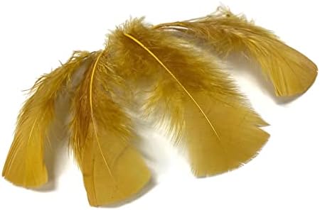 1/4 lb. - Antigo Turquia de Gold Turquia T-Base por atacado Plumage Feathers Supplência de artesanato de Carnaval de Halloween | Pena da luz da lua