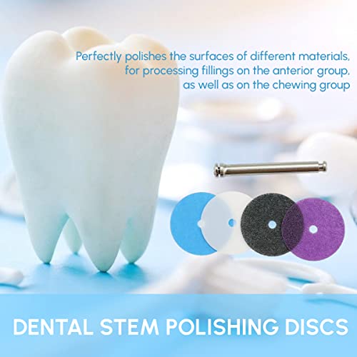 Belieon Discos Abrasivos Dentários com Conector Metal - Kit Dental para Polimento de Landing Acabamento de Landing - Disco de esmalte de dente - Set100pcs discos + mandril