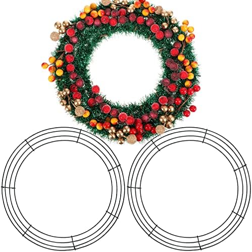 BBTO 3 peças Wire Wreath Frame Christmas Holiday Metal Wire Ring Decorações dos namorados St Patrick para arranjos florais