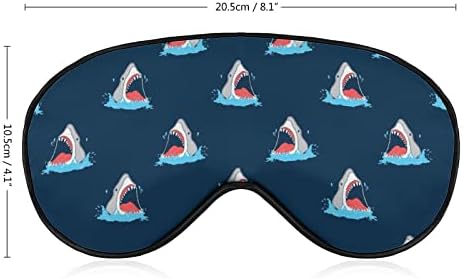 Padrão de tubarão Máscara do sono Tampa de máscara de olho macio de olhos vendados com cinta elástica ajustável