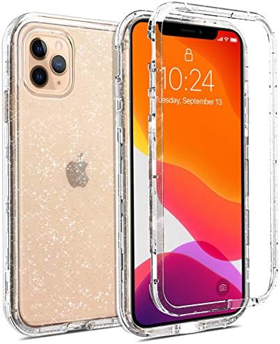 Coolwee Crystal Glitter Caso de proteção completo para iPhone 11 Pro Max Hybrid de serviço pesado 3 em 1 Girls de choque