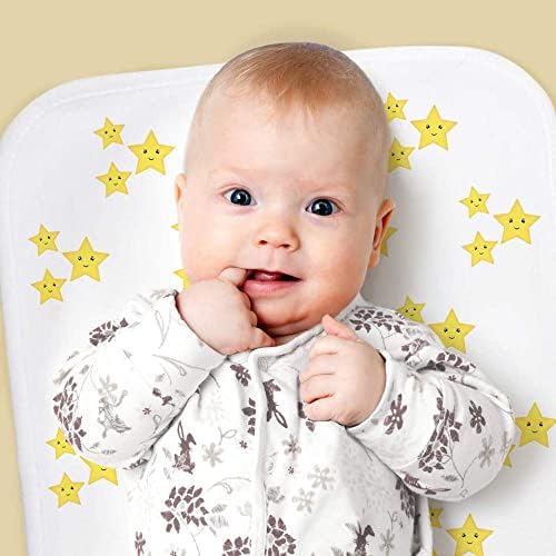 Azeeda 'Happy Stars' Baby Burp/Wash Cloth