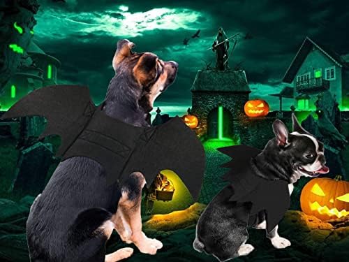 Trajes de Halloween de cães de caisang, fantasia de morcego de cão gato asas de morcego para animais de estimação para pequenos