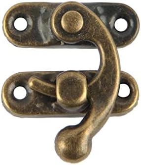 Retro Vintage Style Hasp Latch e dobradiças, antigo gancho de bronze direita Hasp Lock e dobradiças com parafuso combinando para artesanato DIY Caixa de jóias de madeira