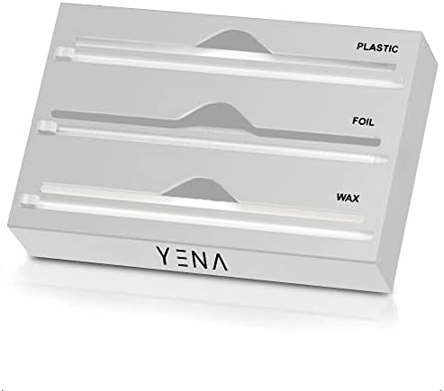 Yena Wrap Dispenser com suporte e cortador - dispensador de folha de alumínio premium - portador de rolos duráveis ​​robustos