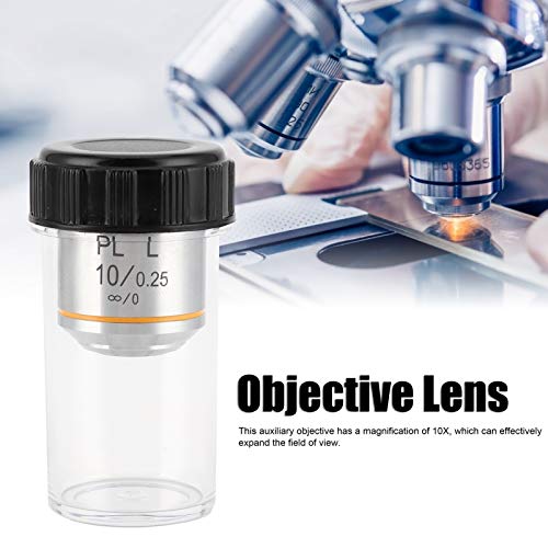 Lente objetiva do microscópio, lente objetiva auxiliar de 20,2 mm Distância de trabalho Microscópio de liga de alumínio portátil Acessório para microscópio metalúrgico