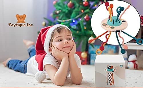 Toytopia UFO Sensory Pull String Baby Toy- Montessori Desenvolvimento Sensorial Toy Silicone para Desenvolvimento de Habilidades para