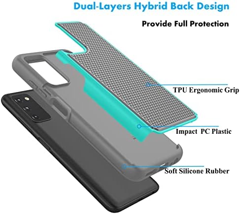 Case NJJEX para o Samsung Galaxy A03S, para a caixa Galaxy A03S, [NVEINS] Camadas duplas híbridas de plástico rígido