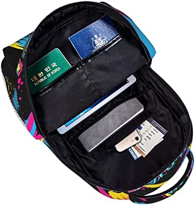 Rosihode retro 80s 90s Backpack Backpack fofo geométrico laptop backpack bookbag bolsa de ombro de viagem para homens