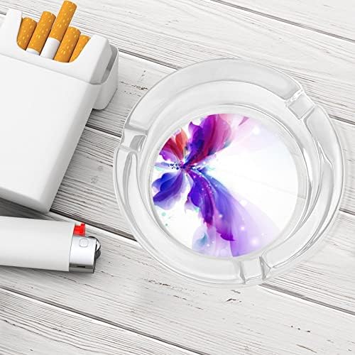 Cinzelos para cigarros roxo Butterfly Crystal Glass Bandeja de cinzas fumando portador de cinzas para a mesa de escritório em