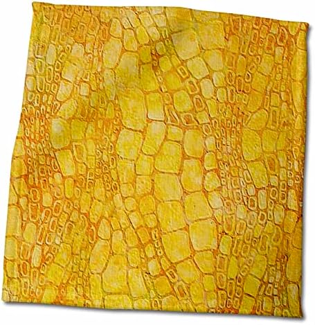 3drose florene - texturas III - Imagem de couro de crocodilo em laranja amarela - toalhas