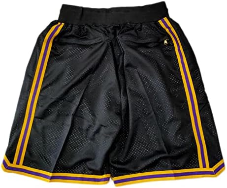Bowtus Men Basketball Shorts, homens 90s Retro malha bordada com bolsos, fãs de treino atlético de ginástica shorts casuais
