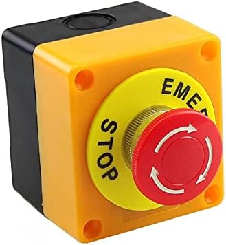 DJDLFA 1PCS CHELL SING RED SIGN Press botão Pressionamento DPST Cogumelo Botão de parada de emergência AC 660V 10A