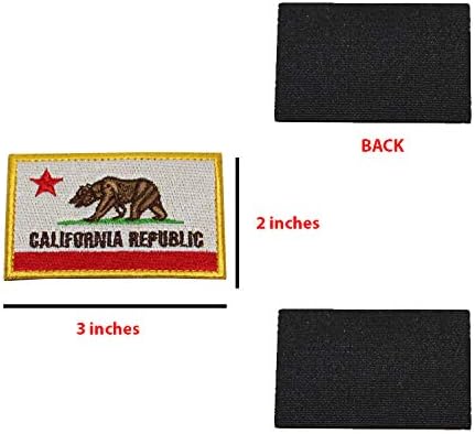 Birchriver 3 ”x 2” da bandeira do estado da Califórnia- Bolsa de mochila tática de emblema bordada: gancho e loop