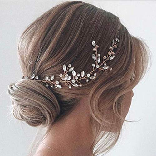 Zoestar Crystal Wedding Hair Vine Bride Hair Pedaçam a cabeça de noiva Acessórios de cabelo de casamento para mulheres e meninas