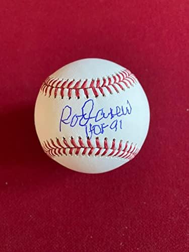 Rod Carew, autografado beisebol oficial com HOF Ins.