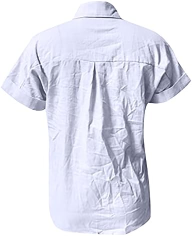 Camisas para mulheres de verão de verão de cor de algodão confortável e linho de lama