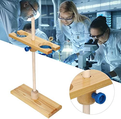 Topincn 2 buracos Funil Stand Laboratory Stands Apoio a altura ajustável Laboratório de madeira separando o rack
