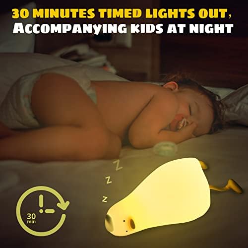 Fosucwin fofo pato noturno luz para crianças, lâmpada noturna de animal liderado por berçário, lâmpada de cabeceira de