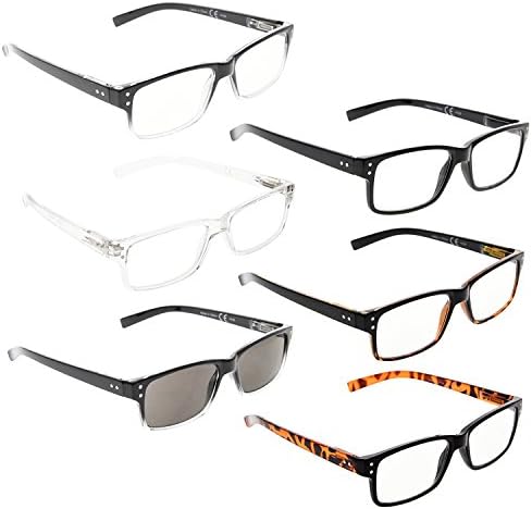 Lur 7 embalam óculos de leitura sem aro + 6 pacotes de óculos de leitura clássicos