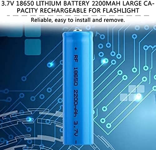 Morbex Ygerbkct 3.7V Li-Ion 2200mAh Baterias recarregáveis ​​Baixas de lítio Bateria superior Bateria de alta capacidade para tocha de LED, farol, dispositivos eletrônicos, 2 pcs