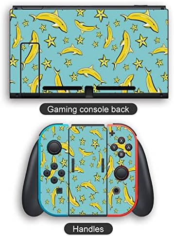 Bananas Dolphin Full Set Setorte Sticker Tampa para Nintendo Switch Console e Switch Lite Slim Skin