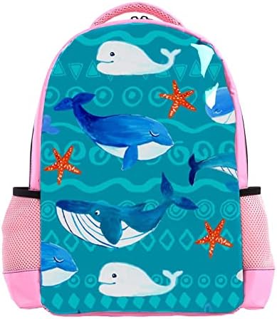 Mochila de laptop VBFOFBV, mochila elegante de mochila de mochila casual bolsa de ombro para homens, desenho animado da vida marítima Starfish de baleia