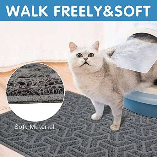 Tapete de areia de gato upsky, tapete de ninhada macia em patas de gatinho, tapete de areia grande durável de areia grande 35