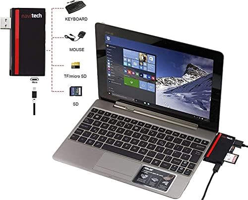 Navitech 2 em 1 laptop/tablet USB 3.0/2.0 Adaptador de hub/micro USB Entrada com SD/micro SD Reader compatível com asus vivobook