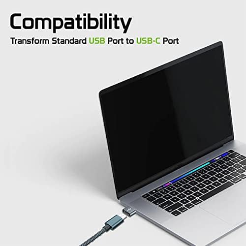 Usb-C fêmea para USB Adaptador rápido compatível com seu Sennheiser Momentum True Wireless 2 estojo para carregador,
