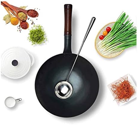 Gydcg wok - wok de aço inoxidável, frigideira antiaderente com tampa e espátula, wok resistente a arranhões