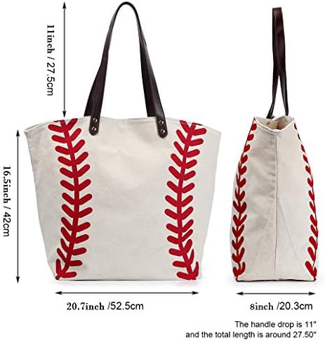 Bolsa de beisebol yiqigo bolsa de beisebol para mulher bolsa de viagem bolsa de lona casual com softball staffag saco de ombro