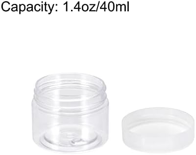 Jarros de plástico transparente UXCELL com tampa branca, 6pcs 1,35 onças/40 ml recipientes redondos de armazenamento de alimentos