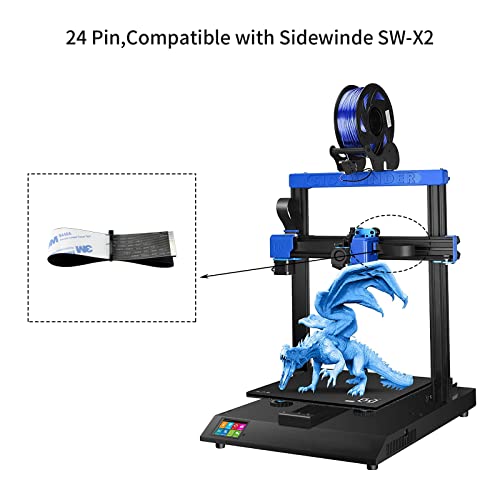 IMDINNOGO BCZAMD ARTILERY SideWinde X2 Acessórios de substituição da impressora 3D Comprimento do cabo FPC FPBE de 24 pinos 500mm/19,6 polegadas Roupos do extrusão