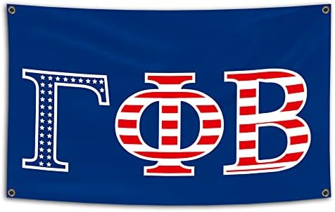 Usado para a bandeira Gamma Phi Beta 3 × 5ft America com quatro ilhós de bronze Branco de decoração de ponto duplo azul