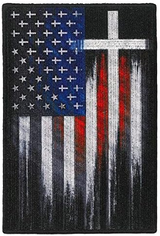 Patch de bandeira dos EUA, bandeira preta e laranja americana, altura de alcance