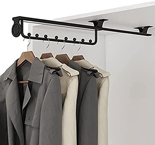 Puxar a haste deslizante de armário de puxar o trilho de roupas de guarda-roupa pesado para roupas de serviço pesado, haste de manobrista de manobo de guarda-roupa extensível
